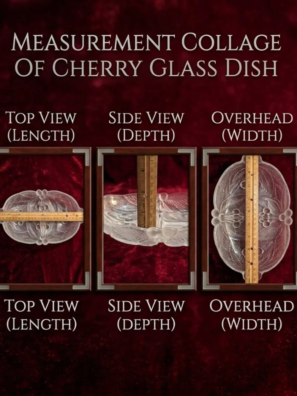 Vintage Mikasa Frosted Glass Cherry Divided Dish Rare Size
